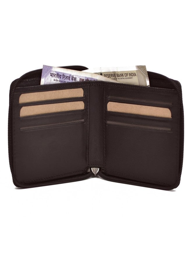 وايلدهورن محفظة وايلد هورن النسائية بسحاب دائري - حقيبة يد جلدية فاخرة بنقشة زهور | حقيبة يد أنيقة بسحاب إغلاق وفتحات متعددة للبطاقات للسيدات والفتيات (بني 1) - Image 4